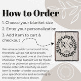Monogram Wreath Personalized Cotton Anniversary Woven Throw Blanket