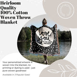 I Love You to the Moon and Back Cotton Woven Throw Blanket - Black Colorway