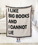 I Like Big Books and I Cannot Lie Cotton Woven Throw Blanket