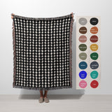 Mid Century Modern Chocolate Brown Dots Cotton Woven Throw Blanket