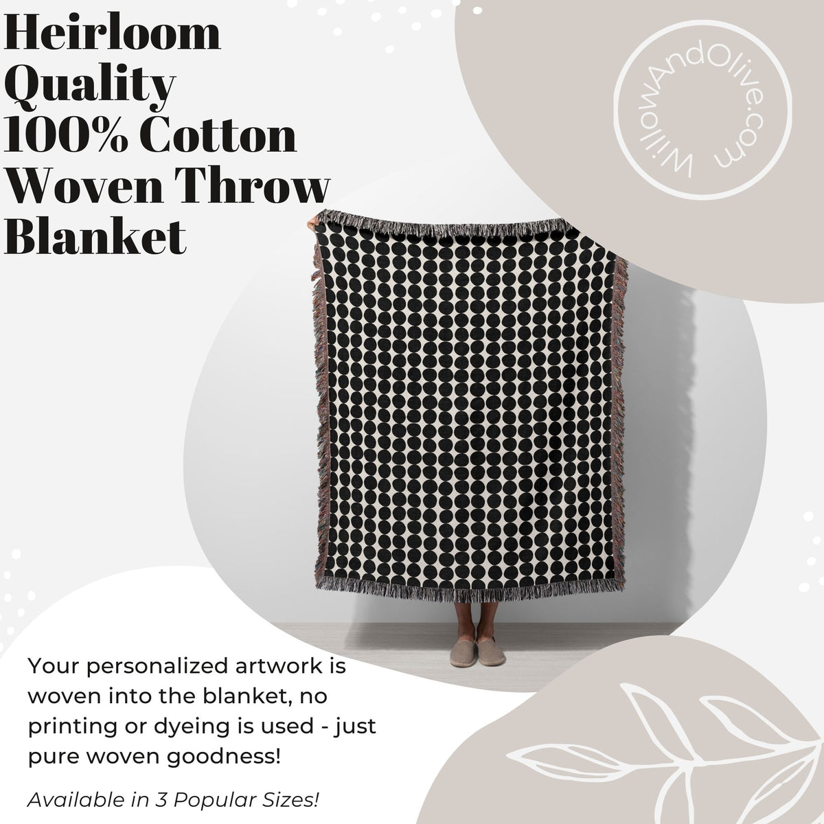 Black and white online patterned throw