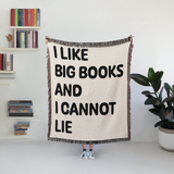 I Like Big Books and I Cannot Lie Cotton Woven Throw Blanket