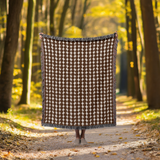 Mid Century Modern Chocolate Brown Dots Cotton Woven Throw Blanket