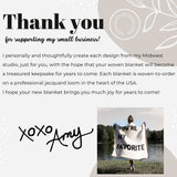 Mid Century Modern Boho Honey Yellow Dots Cotton Woven Throw Blanket