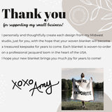 Mid Century Modern Black Dots Cotton Woven Throw Blanket