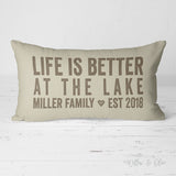 Decorative Lumbar Throw Pillow - Life is Better at the Lake