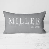 Decorative Lumbar Throw Pillow - Family Names Pillow & Est Date