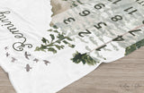Woodland Animals Mountain Theme Milestone Blanket | Personalized Baby Boy Blanket