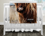 Highland Cow in Color | Personalized Blanket