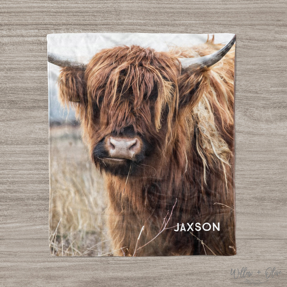 Highland Cow With Flowers Art Print by Willow & Olive