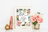 The Fruit of the Spirit Bible Verse Art Print in Pink Watercolor Floral