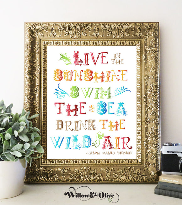 LIVE IN THE SUNSHINE - Typography Art Print