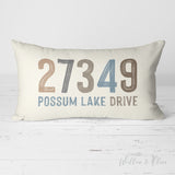 Decorative Lumbar Throw Pillow - Personalized Address Neutrals Color