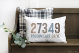 Decorative Lumbar Throw Pillow - Personalized Address Neutrals Color