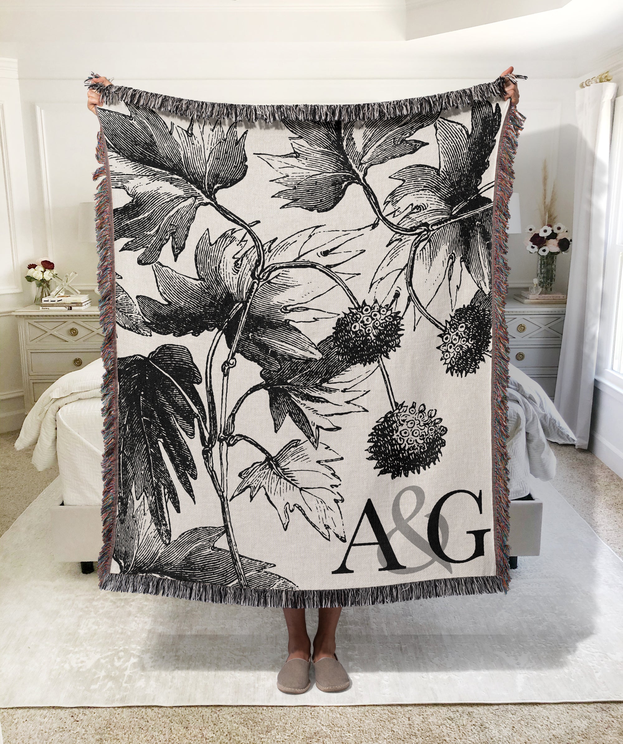 Vintage floral throw sale