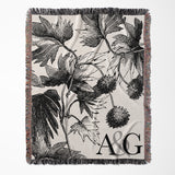 Vintage Floral Personalized Cotton Anniversary Woven Throw Blanket