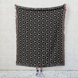 Black & White Geometric Organic Cotton Woven Throw Blanket