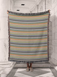 Colorful Fall Stripe Organic Cotton Woven Throw Blanket