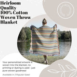 Colorful Fall Stripe Organic Cotton Woven Throw Blanket