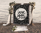 I Love You to the Moon and Back Cotton Woven Throw Blanket - Black Colorway