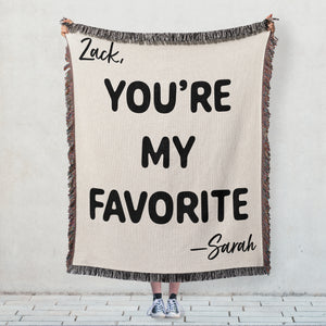 You're My Favorite Personalized Cotton Anniversary Woven Throw Blanket