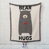 Bear Hugs Cotton Woven Throw Blanket