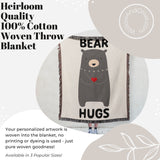 Bear Hugs Cotton Woven Throw Blanket