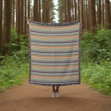 Colorful Fall Stripe Organic Cotton Woven Throw Blanket