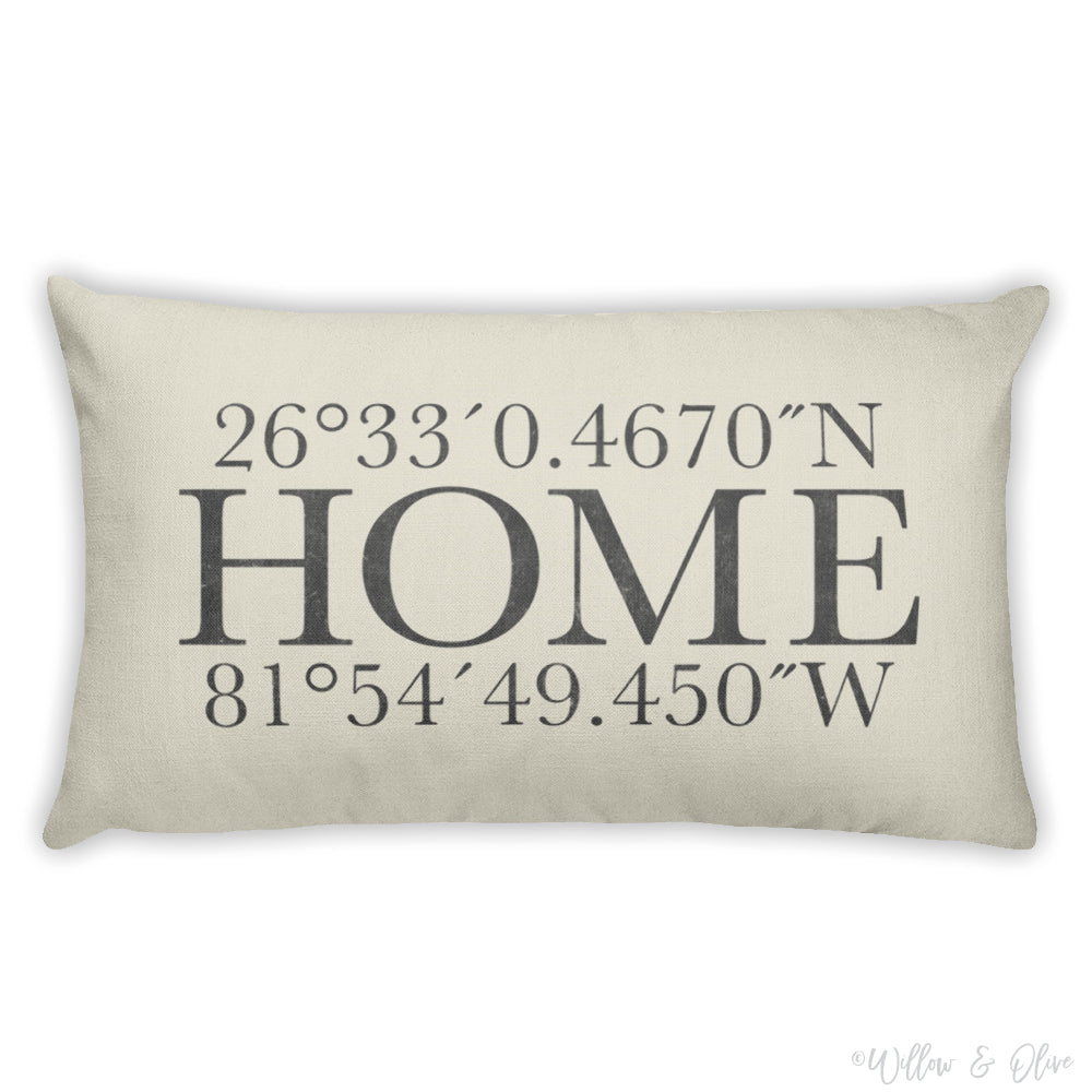 Longitude and latitude shops pillows