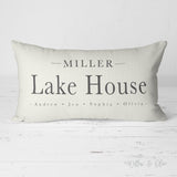 Decorative Lumbar Throw Pillow - Lake House Family Name