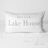 Decorative Lumbar Throw Pillow - Lake House Family Name