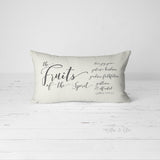 Decorative Lumbar Throw Pillow - Fruit of the Spirit Modern Calligraphy