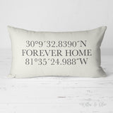 Decorative Lumbar Throw Pillow - Latitude & Longitude Forever Home