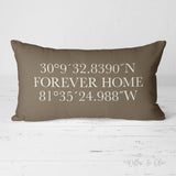 Decorative Lumbar Throw Pillow - Latitude & Longitude Forever Home