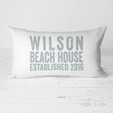 Decorative Lumbar Throw Pillow - Beach House Family Name