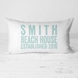 Decorative Lumbar Throw Pillow - Beach House Family Name