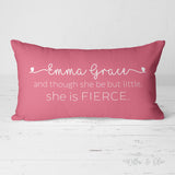 Decorative Lumbar Throw Pillow - Girls Name - She is Fierce