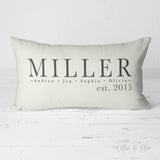 Decorative Lumbar Throw Pillow - Family Names Pillow & Est Date