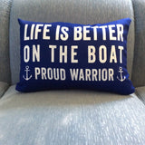 Decorative Lumbar Throw Pillow - Life is Better on the Boat