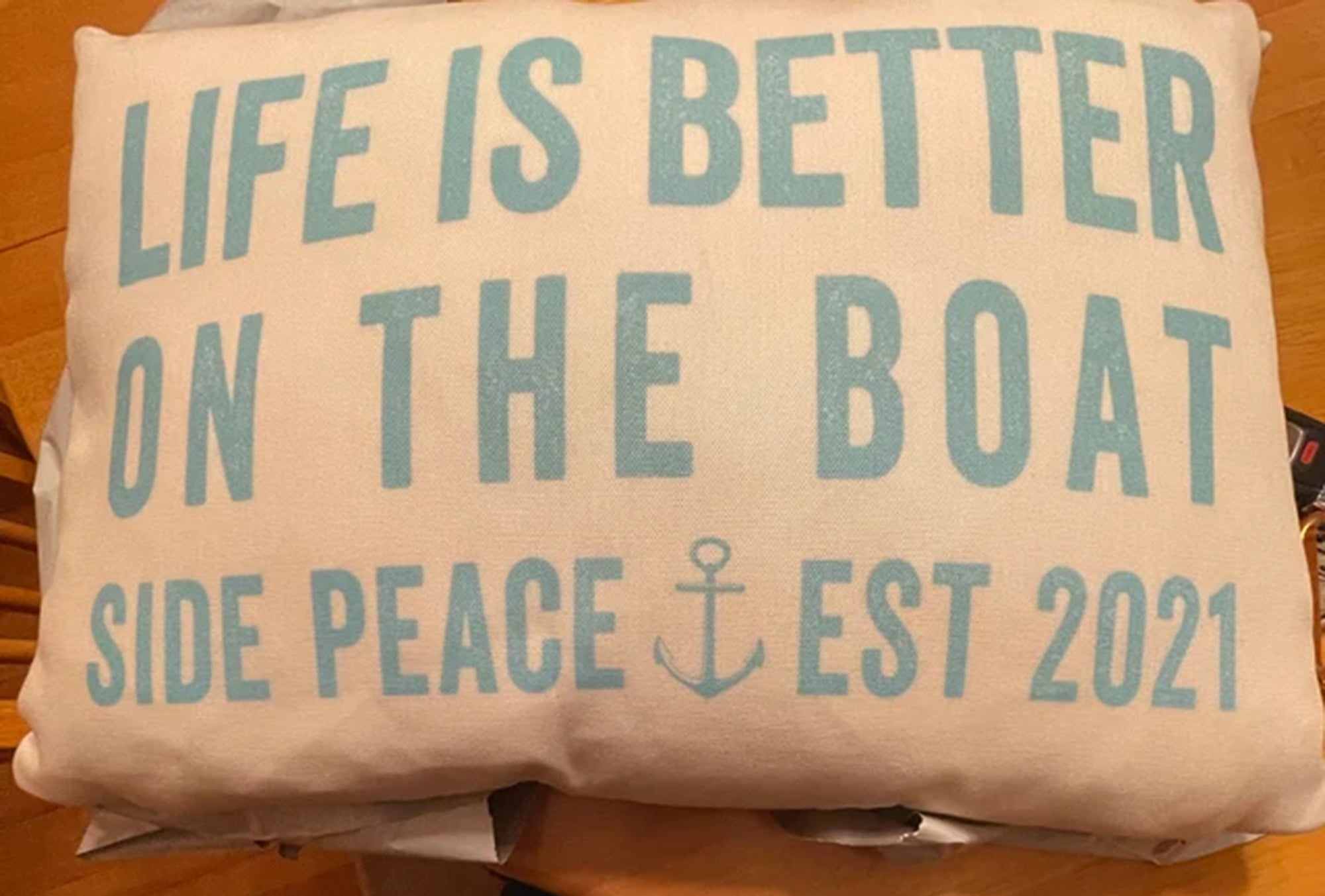 Ramirar 'Life Is Better At The Lake' Velvet Lumbar Throw Pillow Cover - Pink Boat Design, 12x20 Inches