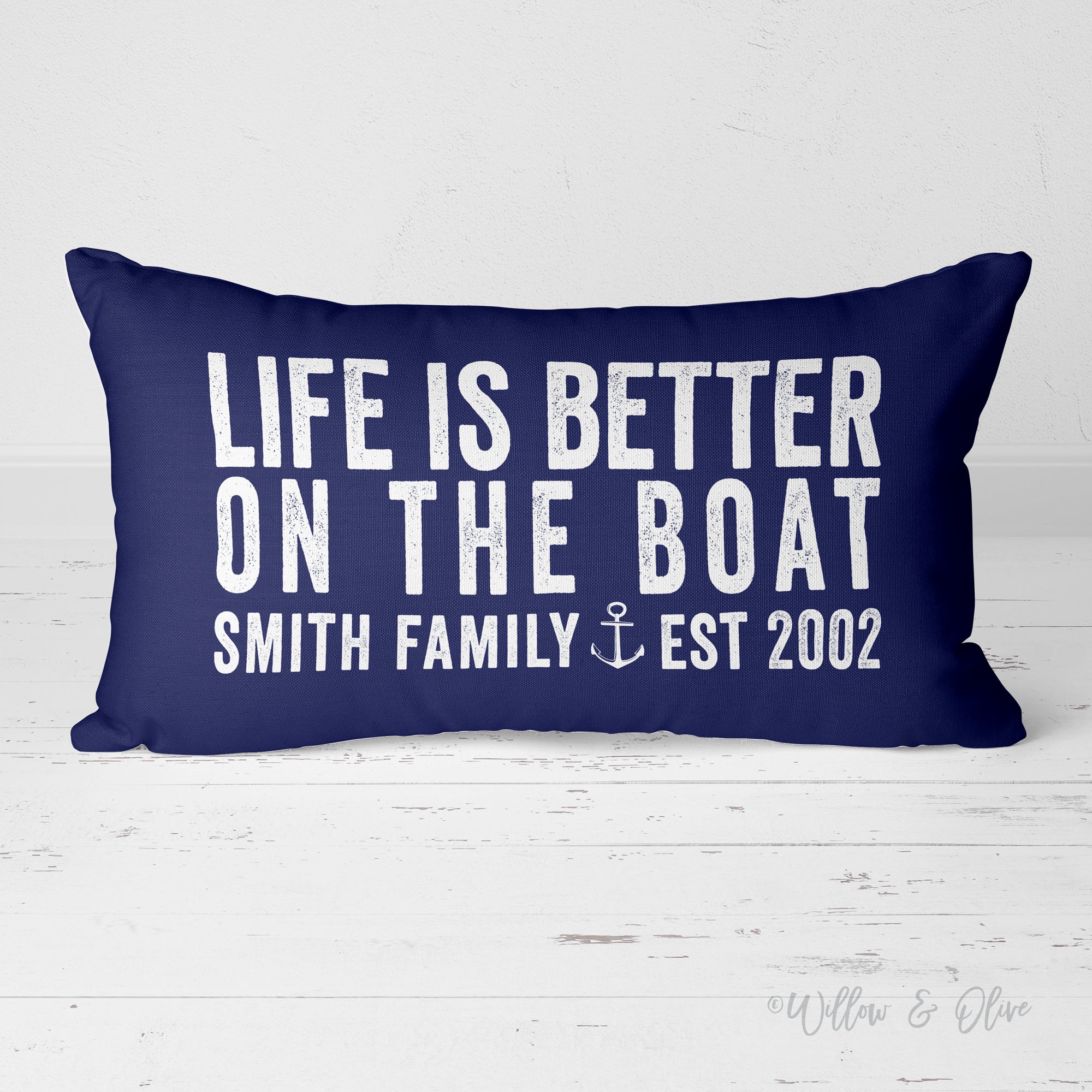 Decorative Lumbar Throw Pillow - Life is Better on the Boat