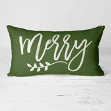 Decorative Lumbar Throw Pillow - Merry (pine green)