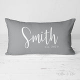 Decorative Lumbar Throw Pillow - Personalized Family Name