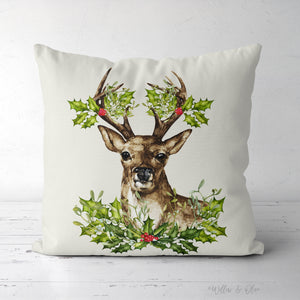 Decorative Square Throw Pillow - Christmas Deer