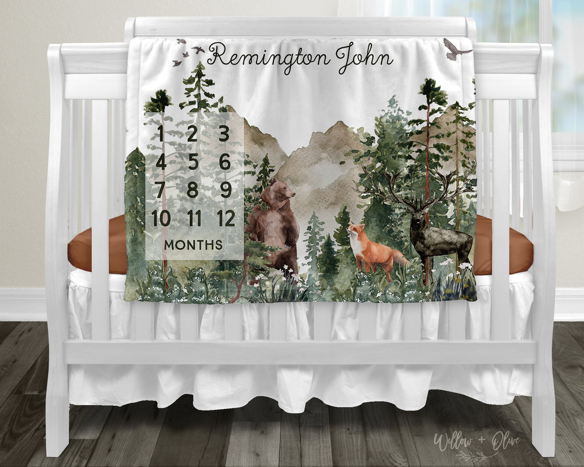 Minky Mountain Nursing Pillow Cover Watercolor Call of the Mountains Newborn, cheapest Lounge Cover, Mountain Baby Crib Blanket Boy Woodland