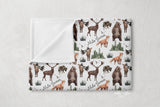 Woodland Animals Allover Pattern | Personalized Kids Blanket