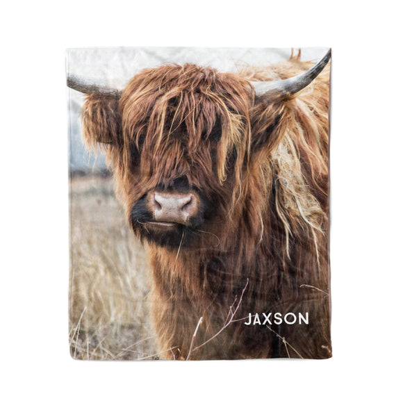 Highland Cow in Color | Personalized Blanket