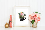 But First Coffee Floral Mug Art Print