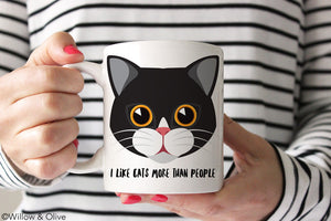 Cat Mug - I Like Cats More Than People - A0003