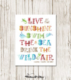 LIVE IN THE SUNSHINE - Typography Art Print